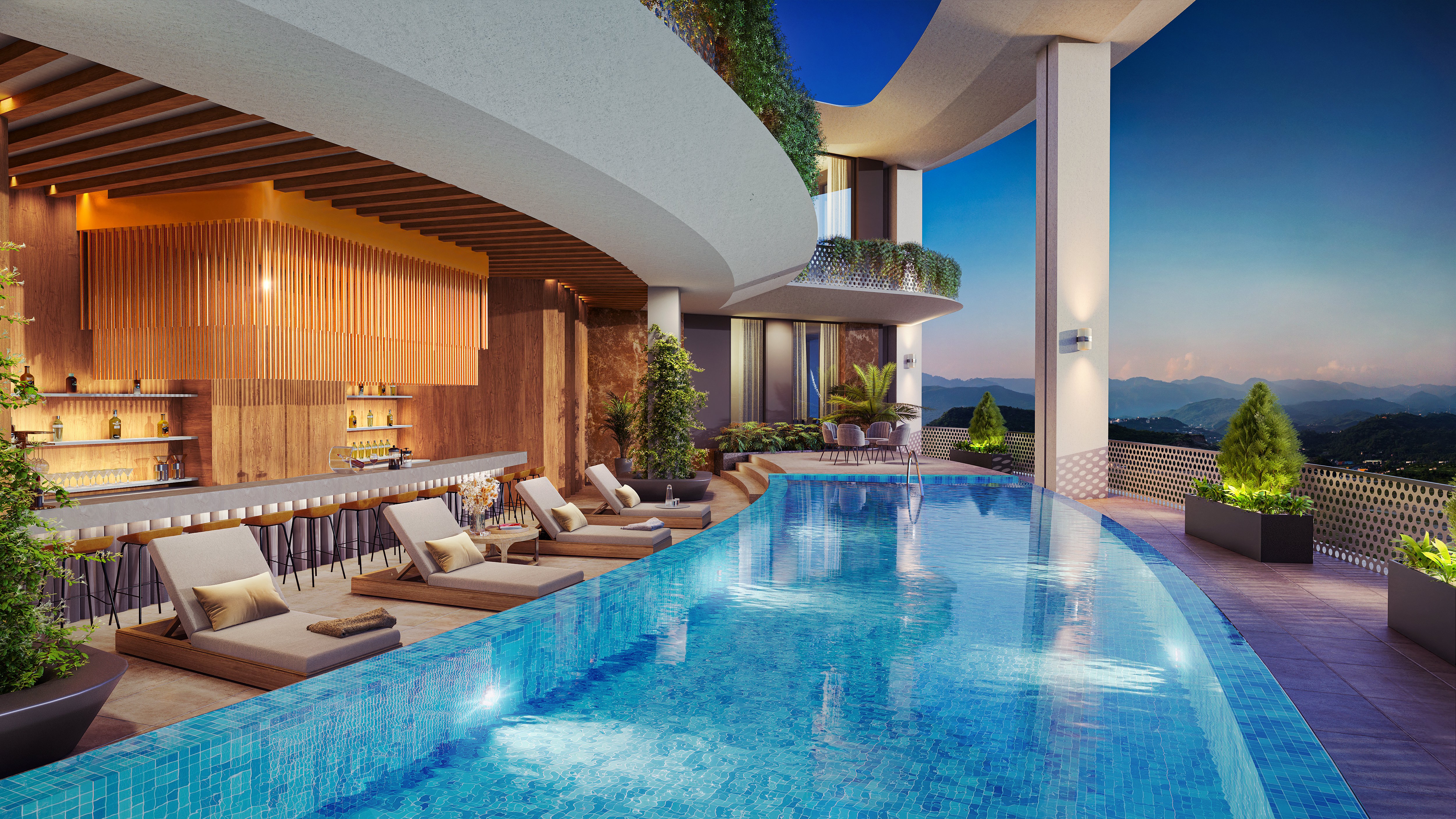 Apartment’s pool in Islamabad