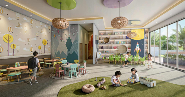 Children's play and learning area at a One Homes residential development featuring modern childcare facilities designed for families seeking luxury living in Pakistan.